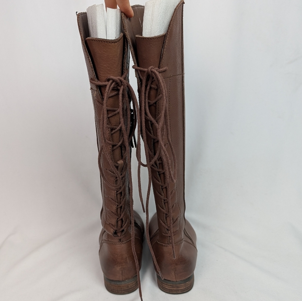 J. Jill Tall Lace Up Distressed Leather Boots - Picture 8 of 12